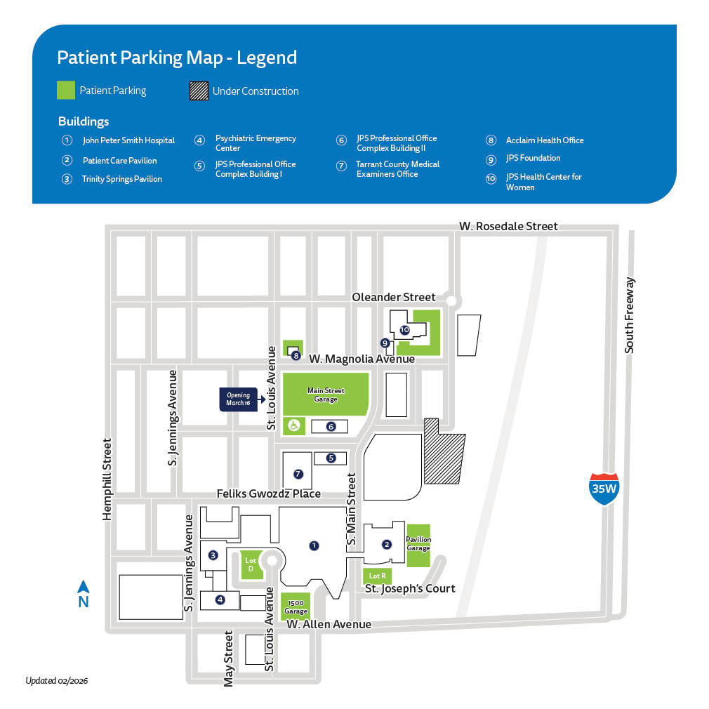 Main Campus Patient Parking Map