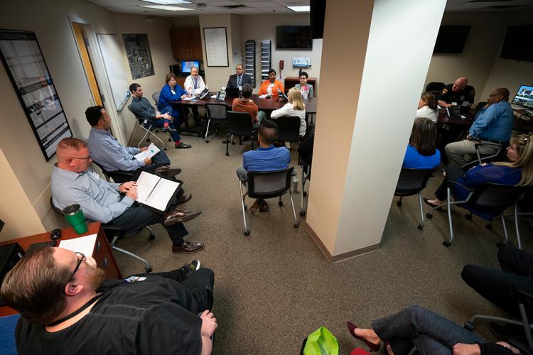 JPS Health Network leaders make plans in the Code Yellow command center