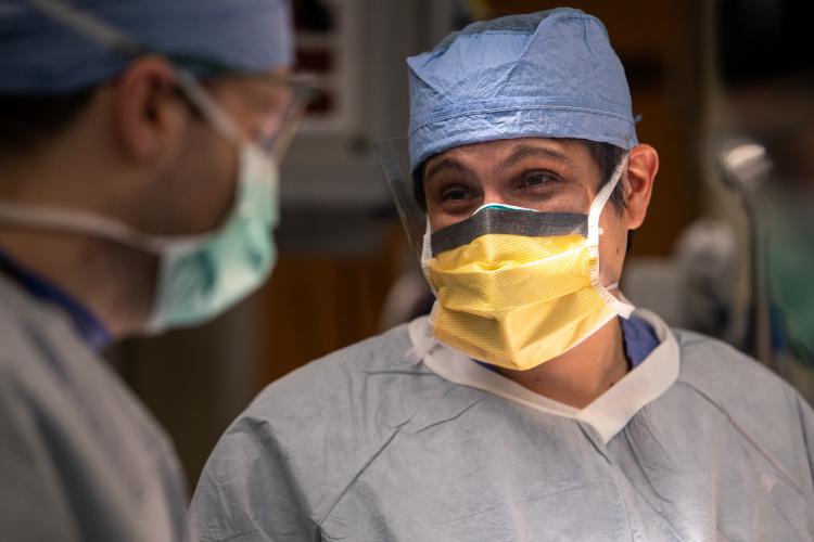 Dr. Victor Oliveras in the operating room at JPS Health Network in Fort Worth, Texas.