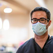 Doctor wearing a mask.