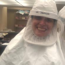 Dr. Salam Jarrah, wearing her personal protective equipment, works in the COVID Intensive care unit at JPS Health Network.