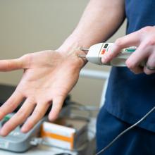 An electromyography testing machine at JPS Health Network