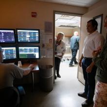 JPS Health Network leaders give representatives of NeuroRx a tour of the Emergency Department at John Peter Smith Hospital