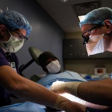 A patient gets carpel tunnel surgery at JPS Health Network.