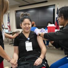 JPS team member receiving a flu shot