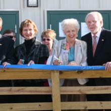 Georgia Kidwell cuts the ribbon at the school-based health center named in her honor in 2009