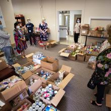 More than 18,000 food items fill the JPS Foundation office waiting to be distributed to Fort Worth area food pantries.